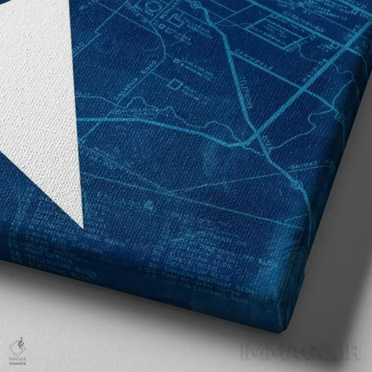 تابلو هیوستون، تگزاس (نقشهکشی جادهها) اثر آیکانواس (شرکت چاپ هنری) - نمای نزدیک بافت بوم