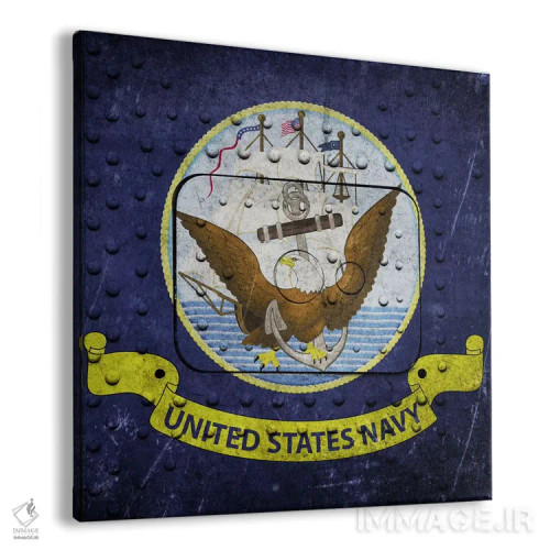 تابلو پرچم نیروی دریایی آمریکا (پسزمینه پنل کشتی جنگی پرچ شده) ۲ اثر آیکانواس (شرکت چاپ هنری) - نمای پرسپکتیو محصول