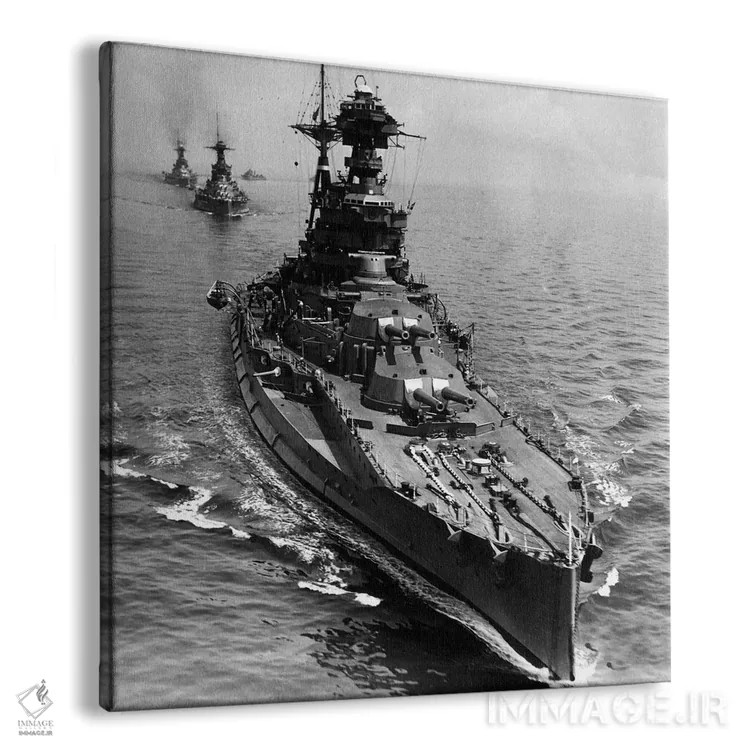 تابلو ناوگان ناوشکنهای دوران جنگ جهانی دوم (سیاه و سفید) اثر آیکانواس (شرکت چاپ هنری) - نمای پرسپکتیو محصول