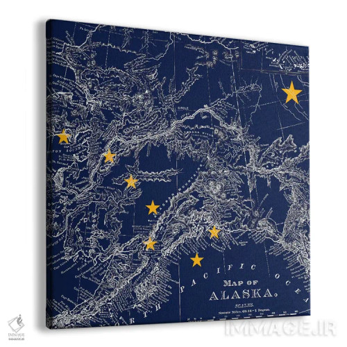 تابلو آلاسکا (نقشه قدیمی) ۱ اثر آیکانواس (شرکت چاپ هنری) - نمای پرسپکتیو محصول