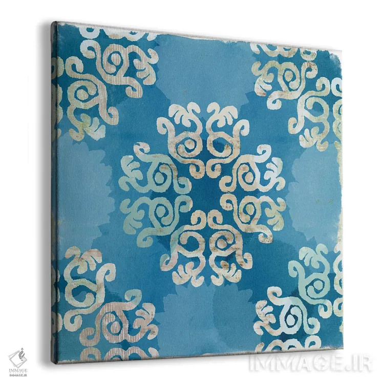 تابلو کاشی آبی سلطنتی ۱ اثر فلورا کوتا - نمای پرسپکتیو محصول