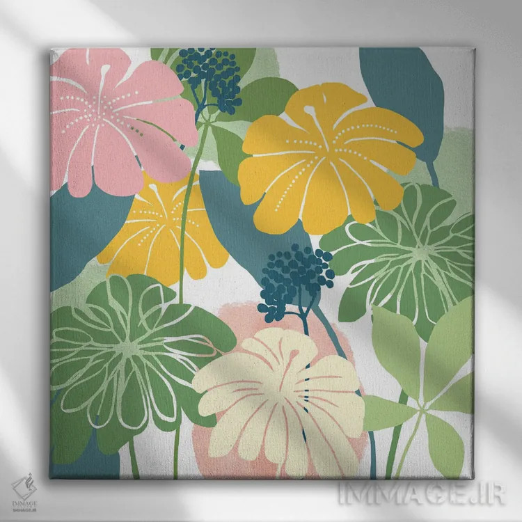 تابلو انفجار گلها ۱ اثر فلورا کوتا - نمای روبهرو روی دیوار