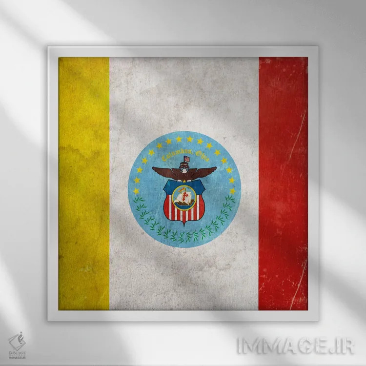 تابلو کلمبوس، اوهایو ۲ اثر آیکانواس (شرکت چاپ هنری) - نمای قابدار سفید