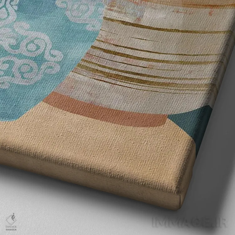 تابلو ظروف سفالی ۲ اثر فلورا کوتا - نمای نزدیک بافت بوم