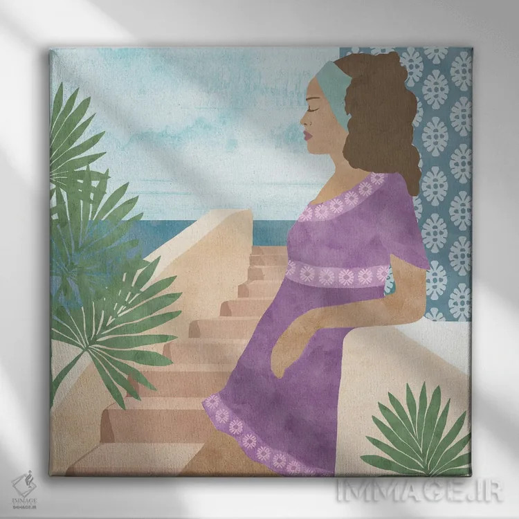 تابلو تعطیلات مدیترانهای ۴ اثر فلورا کوتا - نمای روبهرو روی دیوار