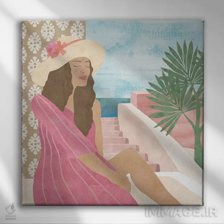 تابلو تعطیلات مدیترانهای ۲ اثر فلورا کوتا - نمای روبهرو روی دیوار