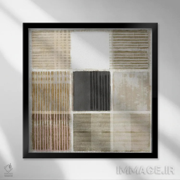 تابلو وصلهدوزی طبیعی ۱ اثر فلورا کوتا - نمای قابدار مشکی