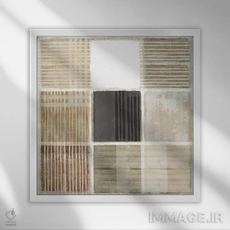 تابلو وصلهدوزی طبیعی ۱ اثر فلورا کوتا - نمای قابدار سفید