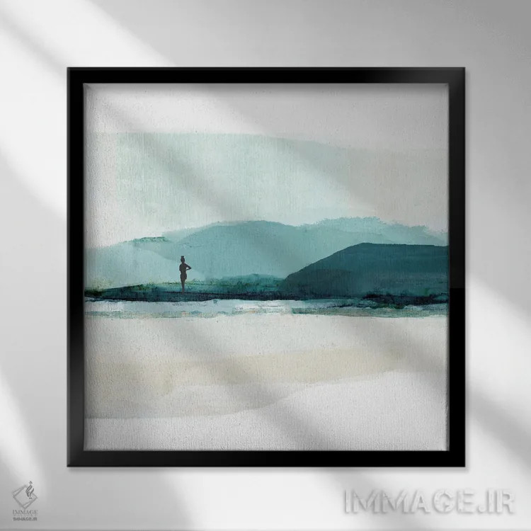 تابلو ماجراجویی ساحلی ۴ اثر فلورا کوتا - نمای قابدار مشکی