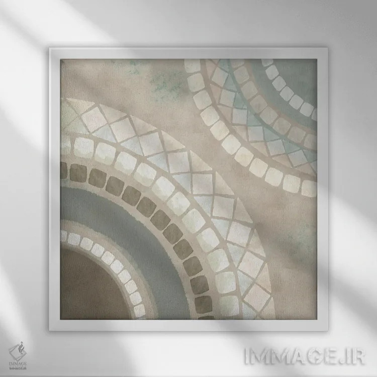 تابلو موزاییک آمالفی ۳ اثر فلورا کوتا - نمای قابدار سفید