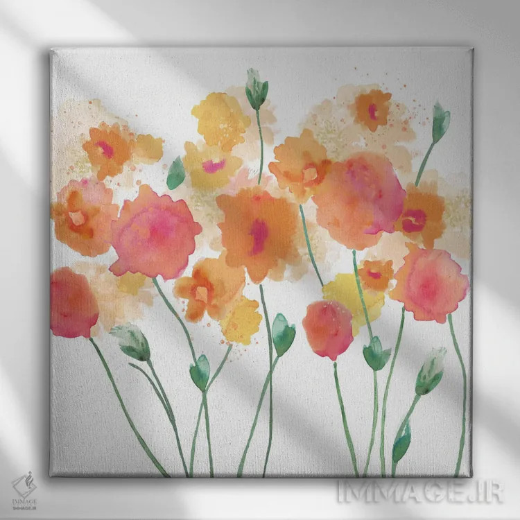 تابلو ملودی گلها ۱ اثر فلورا کوتا - نمای روبهرو روی دیوار