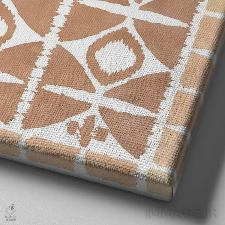 تابلو هندسی خاکی ۴ اثر فلورا کوتا - نمای نزدیک بافت بوم