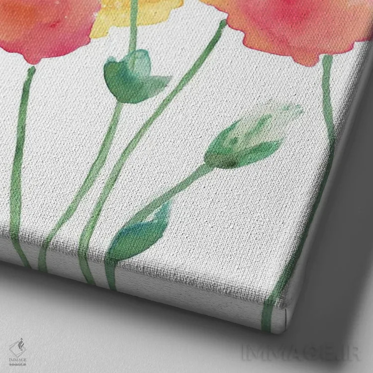 تابلو ملودی گلها ۱ اثر فلورا کوتا - نمای نزدیک بافت بوم