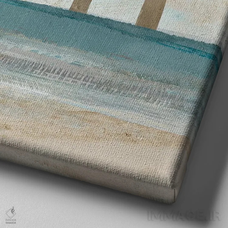 تابلو درختان در غروب ۳ اثر فلورا کوتا - نمای نزدیک بافت بوم