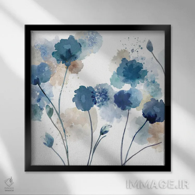 تابلو ملودی گلها ۵ اثر فلورا کوتا - نمای قابدار مشکی