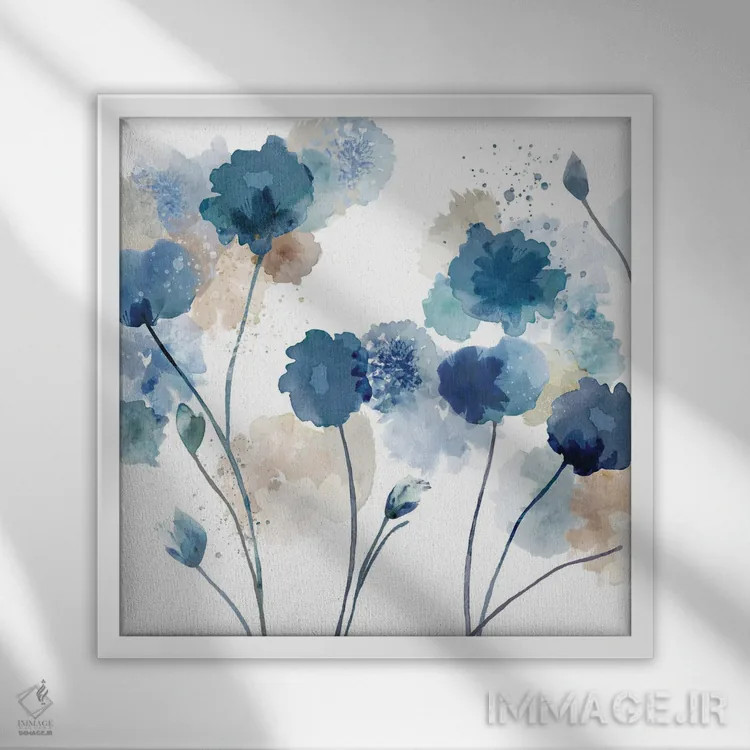 تابلو ملودی گلها ۵ اثر فلورا کوتا - نمای قابدار سفید