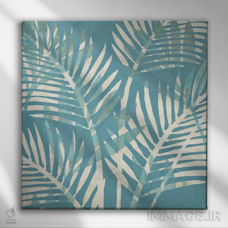 تابلو آبی گرمسیری ۱ (آزول: پرتغالی) اثر فلورا کوتا - نمای روبهرو روی دیوار