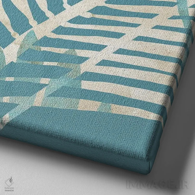 تابلو آبی گرمسیری ۱ (آزول: پرتغالی) اثر فلورا کوتا - نمای نزدیک بافت بوم