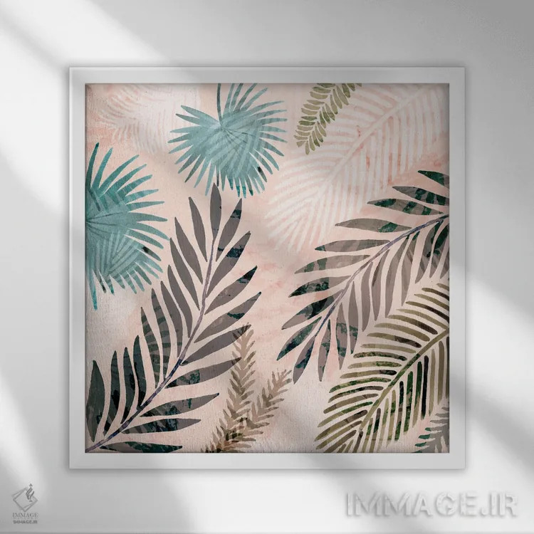 تابلو نخلهای قدیمی ۳ اثر فلورا کوتا - نمای قابدار سفید