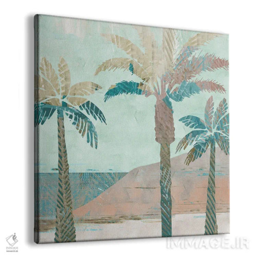 تابلو نخلهای رترو III اثر فلورا کوتا - نمای پرسپکتیو محصول
