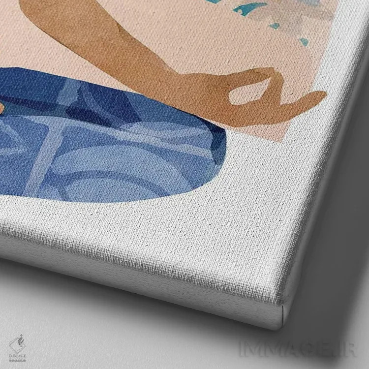 تابلو زمان یوگا III اثر فلورا کوتا - نمای نزدیک بافت بوم