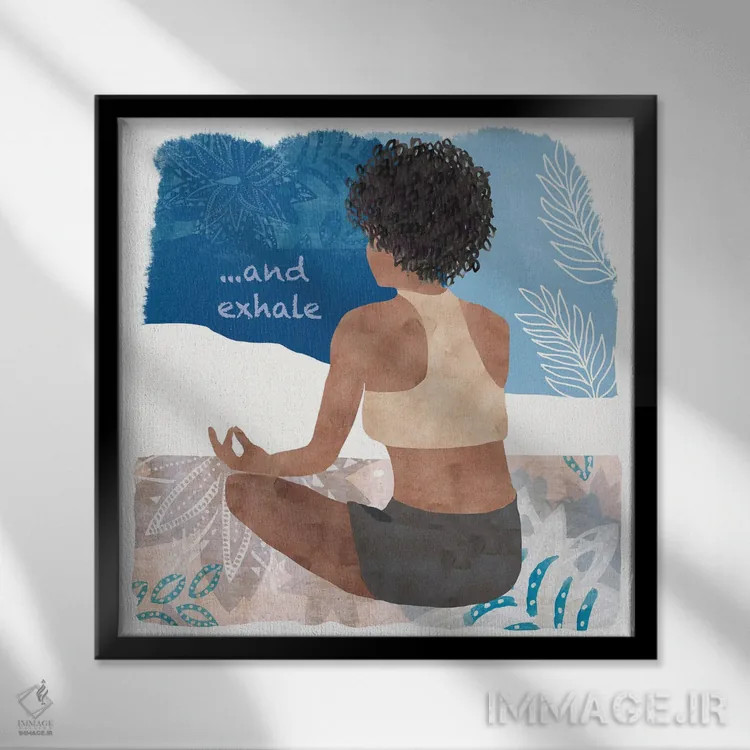 تابلو زمان یوگا II اثر فلورا کوتا - نمای قابدار مشکی