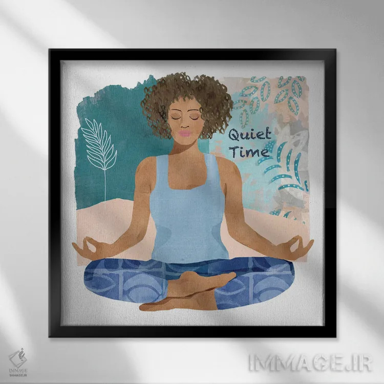 تابلو زمان یوگا III اثر فلورا کوتا - نمای قابدار مشکی