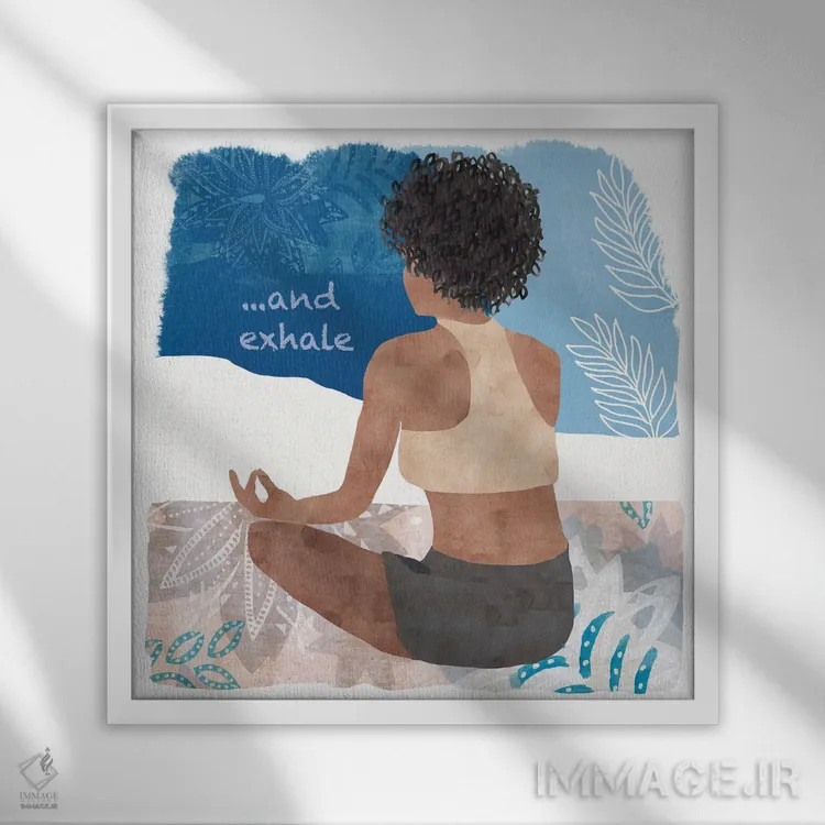 تابلو زمان یوگا II اثر فلورا کوتا - نمای قابدار سفید