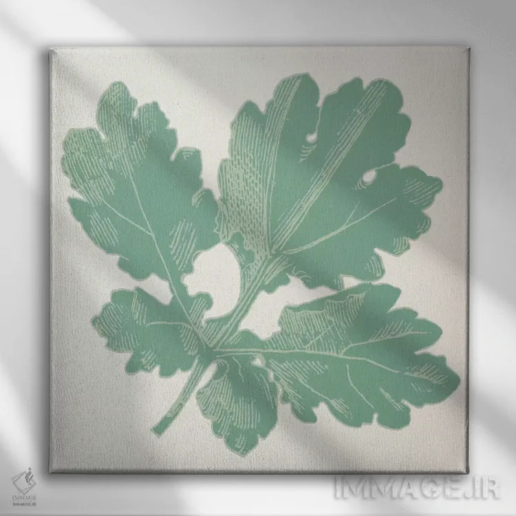 تابلو برگ سبز اثر فایو بای فایو کالکتیو - نمای روبهرو روی دیوار