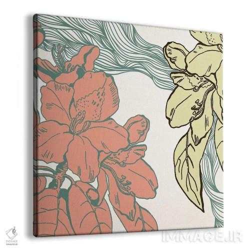 تابلو گلها (قرمز و زرد و سبز) اثر فایو بای فایو کالکتیو - نمای پرسپکتیو محصول