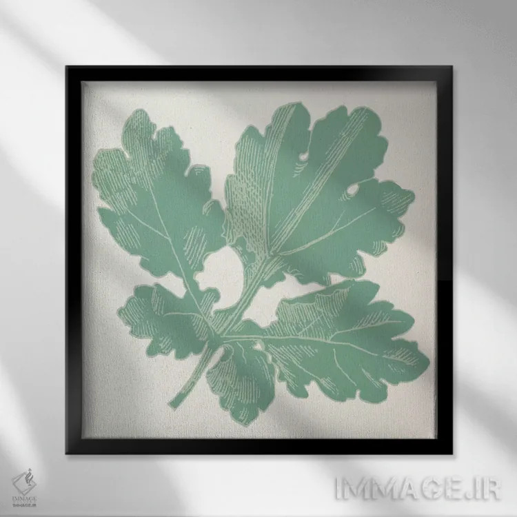 تابلو برگ سبز اثر فایو بای فایو کالکتیو - نمای قابدار مشکی