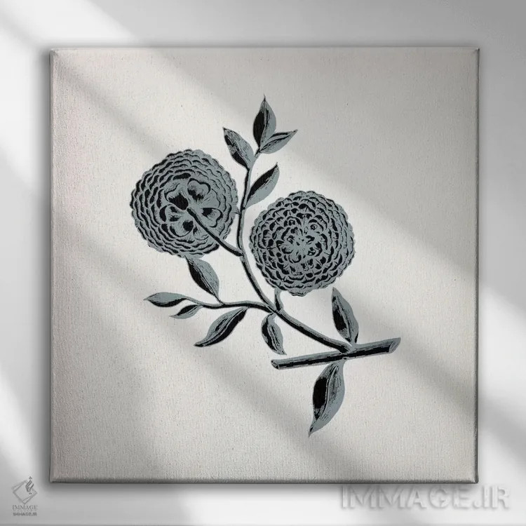 تابلو داوودی (خاکستری) اثر فایو بای فایو کالکتیو - نمای روبهرو روی دیوار