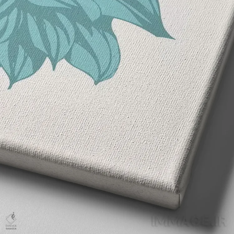 تابلو گل (آبی) اثر فایو بای فایو کالکتیو - نمای نزدیک بافت بوم