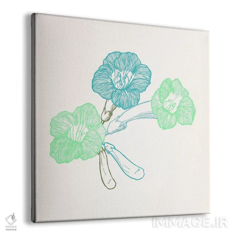 تابلو بنفشه (سبز و آبی) اثر فایو بای فایو کالکتیو - نمای پرسپکتیو محصول