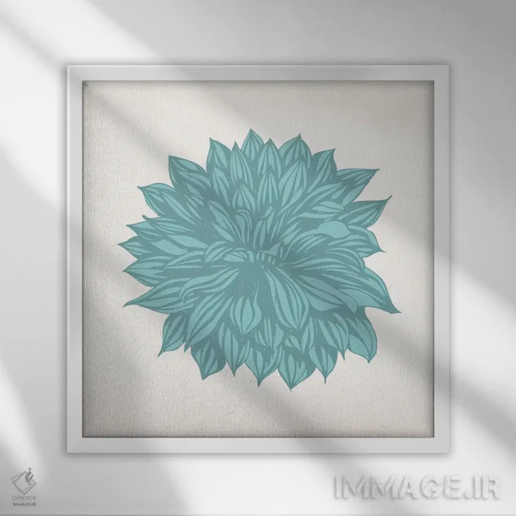 تابلو گل (آبی) اثر فایو بای فایو کالکتیو - نمای قابدار سفید