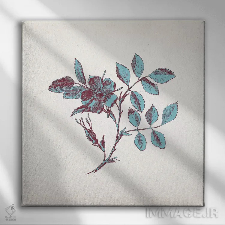 تابلو شاخه آبی اثر فایو بای فایو کالکتیو - نمای روبهرو روی دیوار