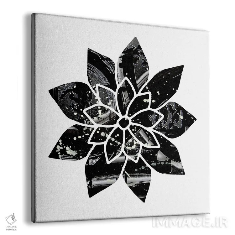 تابلو گل سیاهوسفید اثر فرد اودل - نمای پرسپکتیو محصول
