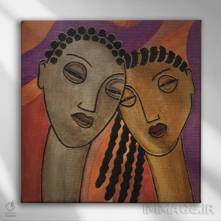 تابلو دختر و پسر اثر فرد اودل - نمای روبهرو روی دیوار
