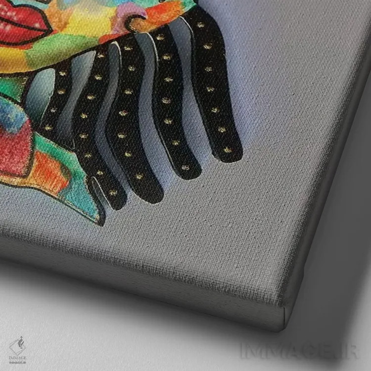 تابلو قبیلهای ۲ اثر فرد اودل - نمای نزدیک بافت بوم