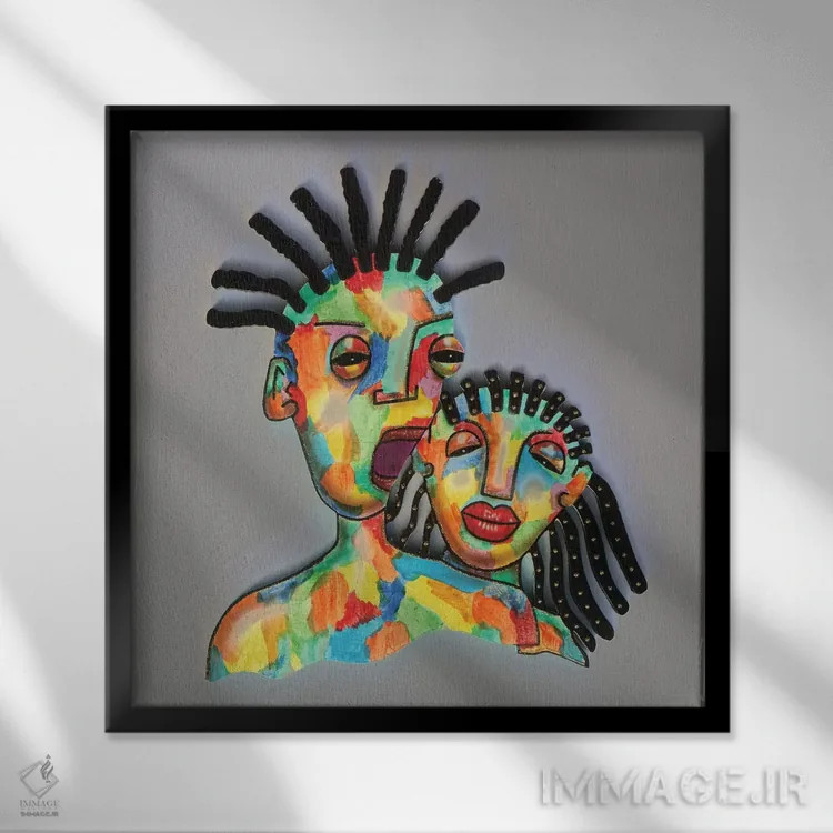 تابلو قبیلهای ۲ اثر فرد اودل - نمای قابدار مشکی