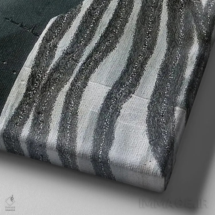 تابلو قرمز تیره و سیاه اثر فرد اودل - نمای نزدیک بافت بوم