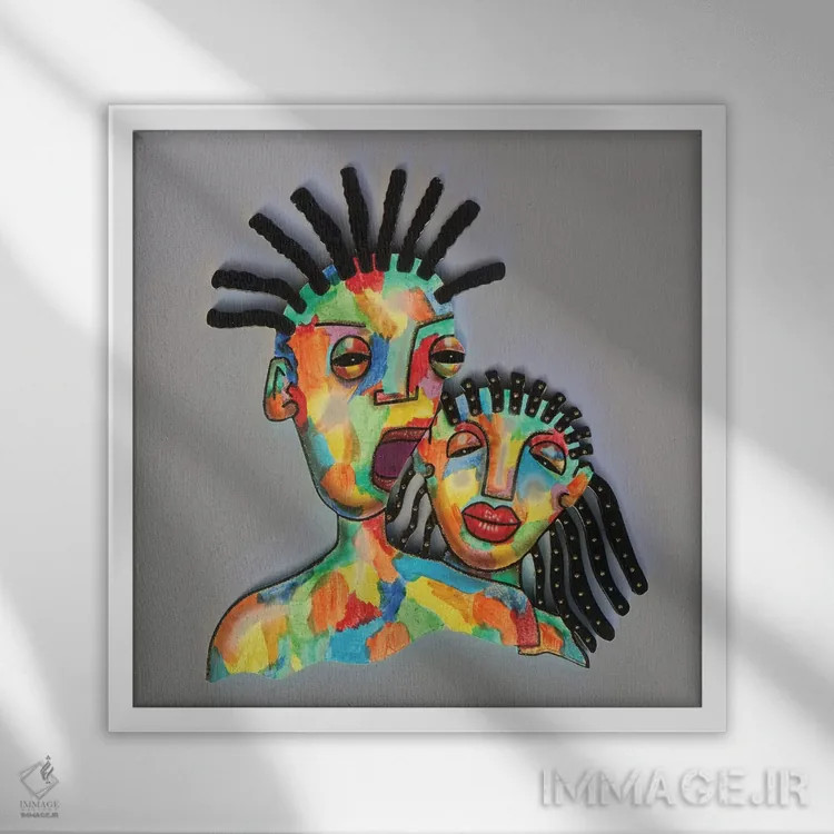 تابلو قبیلهای ۲ اثر فرد اودل - نمای قابدار سفید