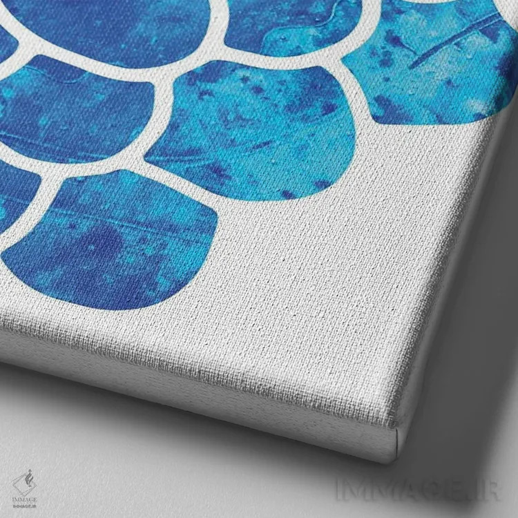 تابلو خوشه آبی اثر فرد اودل - نمای نزدیک بافت بوم