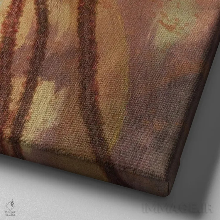 تابلو دختر با موهای قرمز بافته اثر فرد اودل - نمای نزدیک بافت بوم