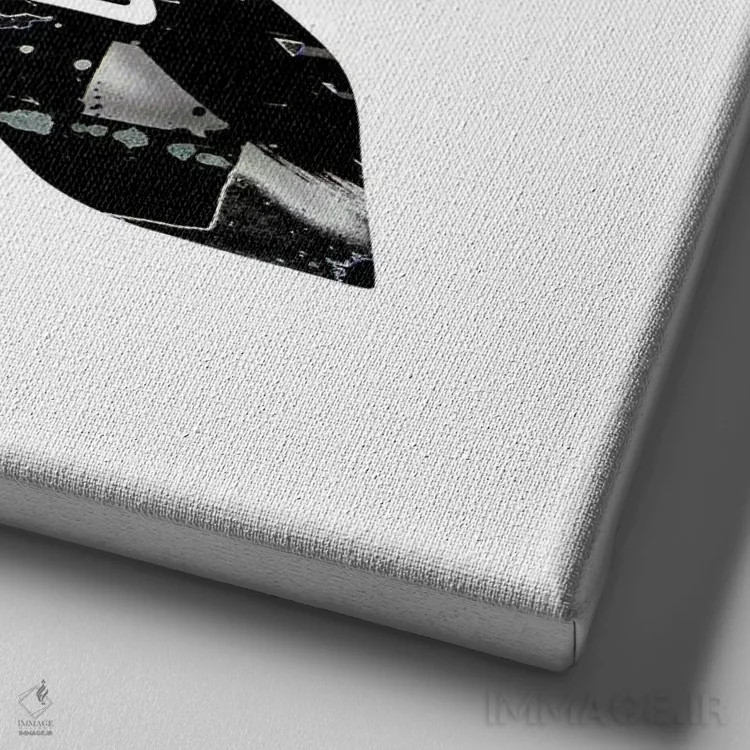 تابلو گل سیاهوسفید اثر فرد اودل - نمای نزدیک بافت بوم