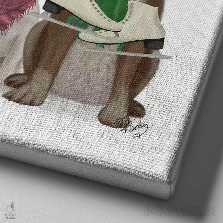 تابلو کریسمس (طرح) اثر فب فانکی (استودیو هنری) - نمای نزدیک بافت بوم