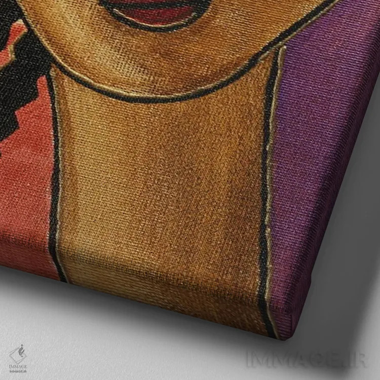 تابلو دختر و پسر اثر فرد اودل - نمای نزدیک بافت بوم