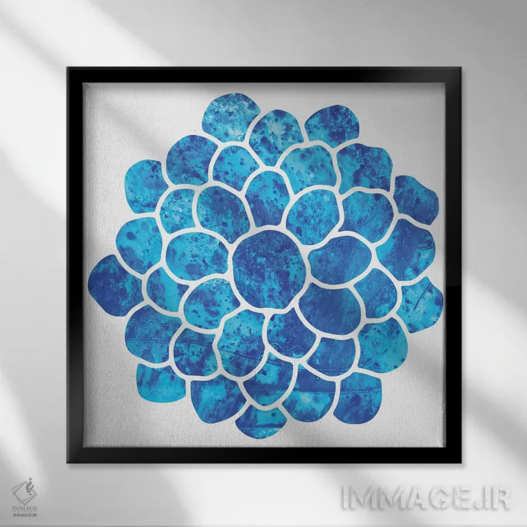 تابلو خوشه آبی اثر فرد اودل - نمای قابدار مشکی