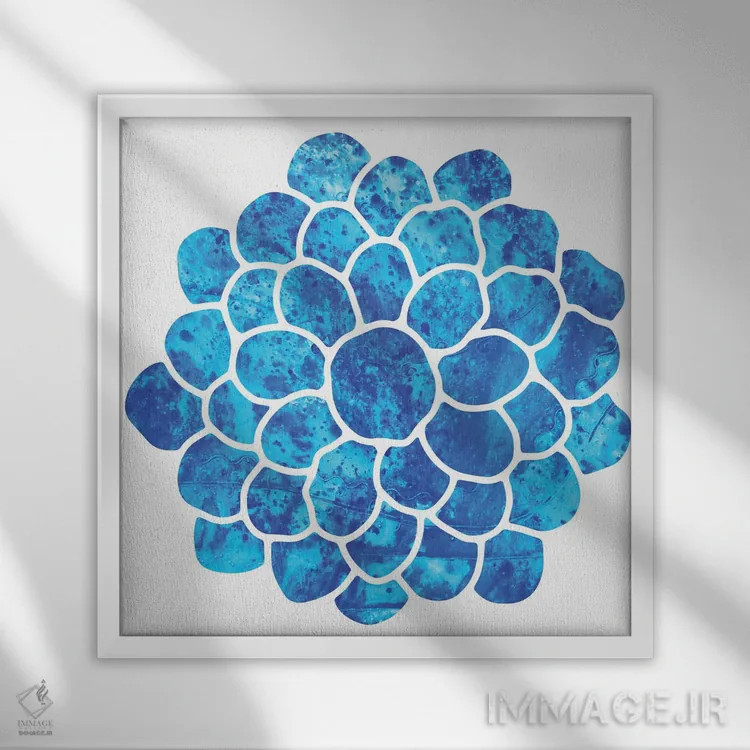 تابلو خوشه آبی اثر فرد اودل - نمای قابدار سفید