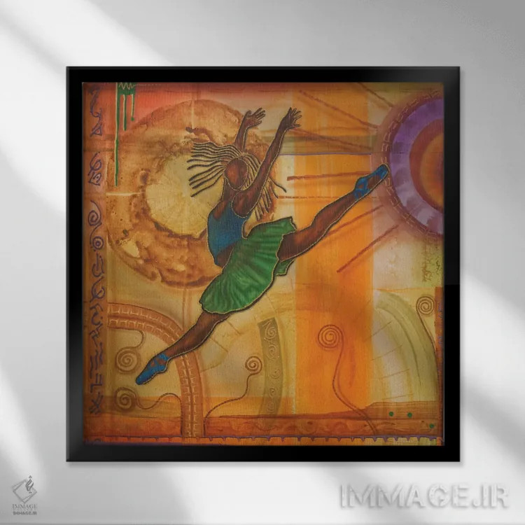 تابلو در حال پرواز اثر فرد اودل - نمای قابدار مشکی